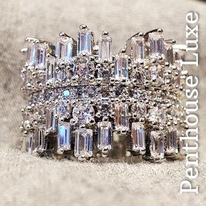 White Sapphire 925 Sterling Silver Fairy Ring